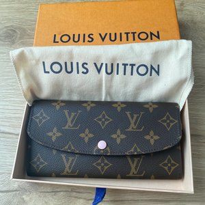 LOUIS VUITTON Monogram Emilie Wallet Rose Ballerine
